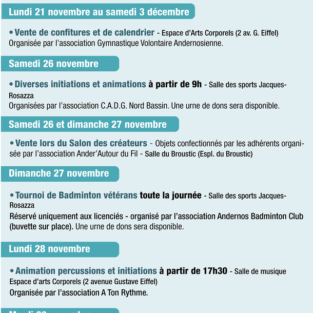 Toute la ville d’Andernos participe au Téléthon !